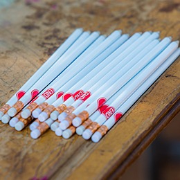 Pencils with END fund logo.